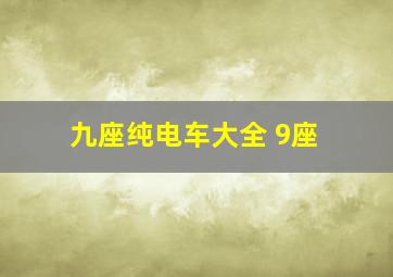 九座纯电车大全 9座